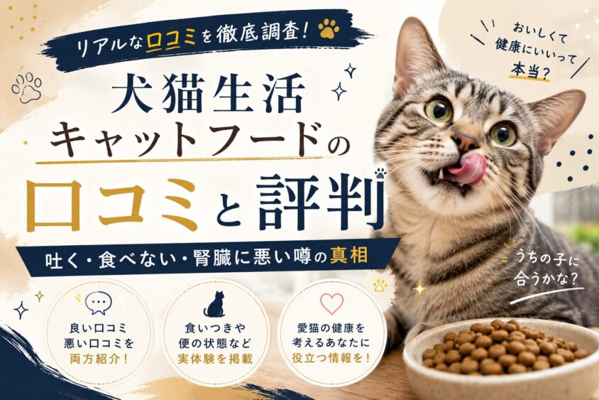 犬猫生活キャットフードの口コミと評判｜吐く・食べない・腎臓に悪い噂 